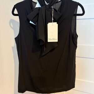 Max Mara Viscose Madera Top With Silk Scarf.  MSRP $ 495. NWT. Size M.